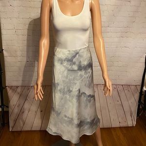 Wild Fable silky white gray marbled maxi skirt